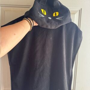 Black Cat Kids Poncho Blanket